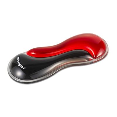 Kensington Slim Duo Gel Mouse and Trackball Wrist Rest, 192 x 72 x 22mm, Ergonomic Support for Wrist Strain and Discomfort, Compatible with Low Profile Mice and Trackballs, Black/Red (K62440WW)