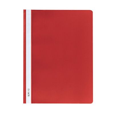 Herlitz 975433 rápido grapadora A4 PP con tapa delantera transparente, 10 unidades), color rojo, color rojo A4