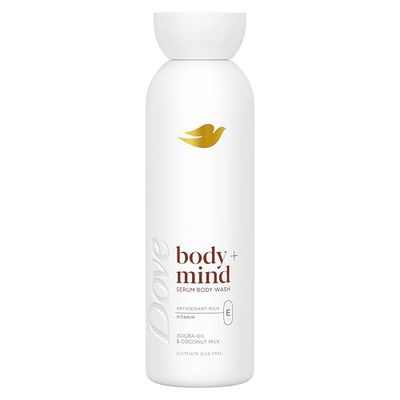 Dove Body + Mind Jojoba Oil & Coconut Milk Serum Body Wash cleanser with antioxidant-rich vitamin E for glowing skin 350 ml
