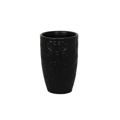 MSV Bicchiere Decorativo per Bagno, Nero, 11 x 7 x 7 cm