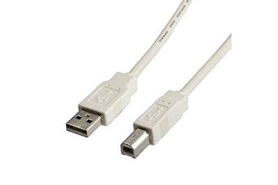 ITB USB 2.0 A/B M/M 3m USB-kabel USB A USB B wit