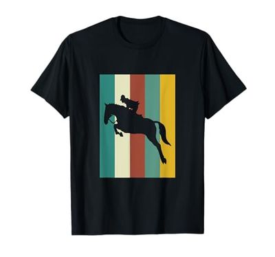Equitazione Grafica - Retrò Colori Equestre Maglietta