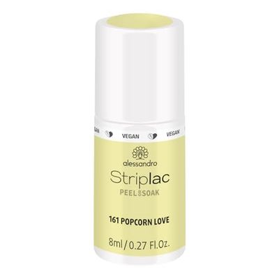 alessandro Striplac - Popcorn Love - Vernis à ongles UV - Doux et durable - Facile à enlever grâce à la technologie Peel-Off - Vegan et sans cruauté envers les animaux - 8 ml