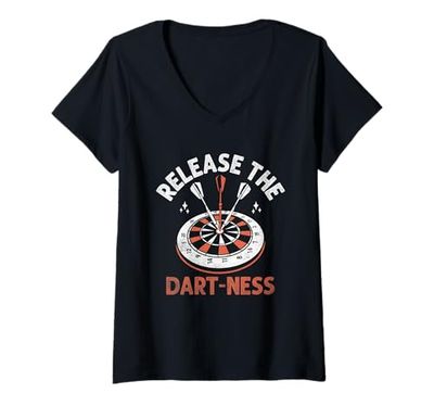 Donna Rilasciare Il Dart Ness Gioco Giocatore Sportivo Maglietta con Collo a V