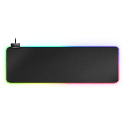 Mars Gaming MMPRGB2, Tapis de Souris Gaming XXL, RGB 12 Modes, Hub 2xUSB 2.0, Noir
