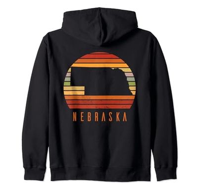 Mapa del estado ciudadano nativo de EE. UU. Retro Vintage Nebraska Sudadera con Capucha