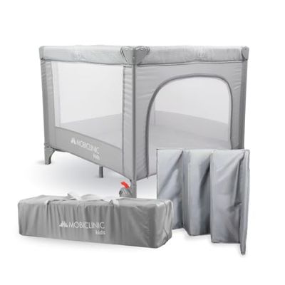 Mobiclinic®, Parc pour Bébé, 2 en 1, Lit de Voyage, Sac de Voyage, Pliable, Entrée Latérale, Parc pour Bébé, 0-3 ans, Sleepland, Filet respirant, 2 Roues avec Frein, Matelas Amovible