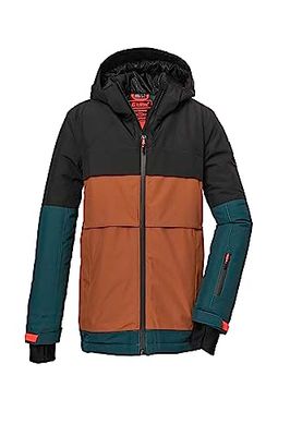 killtec Ragazzi Giacca da sci/giacca funzionale con cappuccio e ghetta antineve, impermeabile KSW 126 BYS SKI JCKT, black, 152, 39666-000