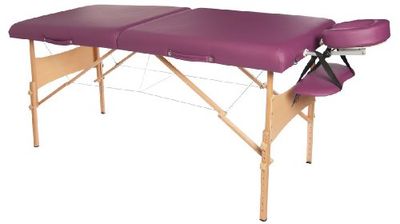 3B Scientific Draagbare comfort-massage-ligstoel van hout, groen, bordeaux, 1