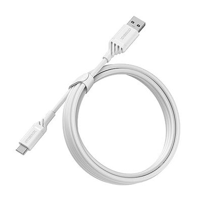 OtterBox förstärkt USB-A till USB-C kabel, laddkabel för Smartphone och Tablet, Ultra-tålig, böj- och flextestad, 2M, Vit