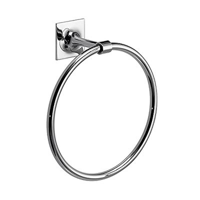 Gedy Wizard Towel Holder Bathroom Ring, Dimensions: 20 x 18.3 x 7.4 cm, Brass and Cromall® Towel Holder, Chrome Finish, Fixable with 3 m Double-Sided Adhesive, R&D Design, 2 Year Warranty
