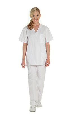 Prestige Medical 401-WHT-S - Pantalones de enfermero unisex, talla S, color blanco