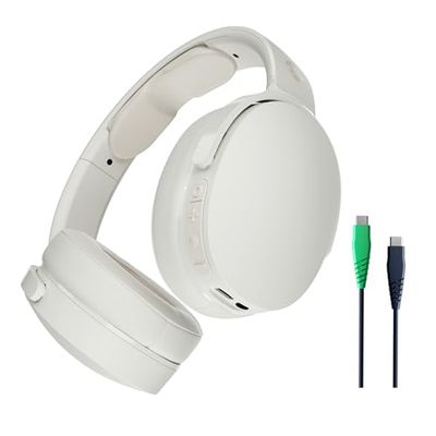 Skullcandy Hesh Evo Cuffie Wireless Over-Ear con Microfono, Cavo di Ricarica Aggiuntivo, 36 Ore di Autonomia, Compatibili con iPhone, Android e Dispositivi Bluetooth, Bone