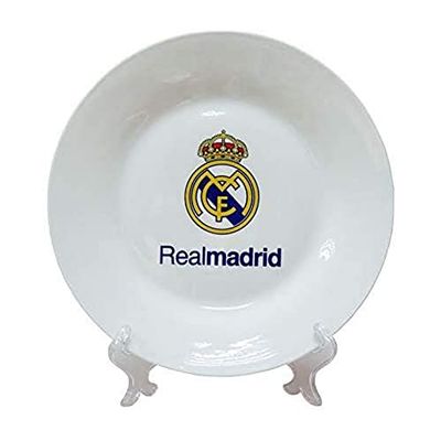 REAL MADRID CF Assiette blanche pour enfants et filles en céramique Produit officiel (CyP Brands)