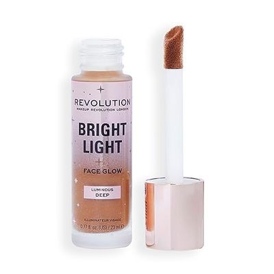 Revolution Bright Light Face Glow, Tinte Iluminador para la Piel, Acabado Radiante, Luminous Deep