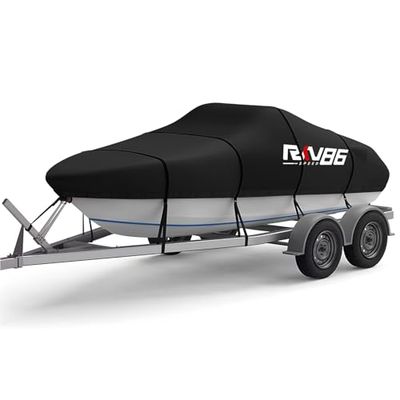 RKV86 Copertura impermeabile in tessuto Oxford 6000D, copertura per barca, resistente, adatta per la maggior parte delle barche da 5,2 m, 5,5 m e 5,8 m