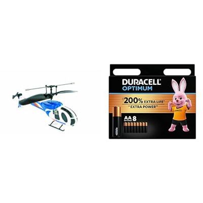 tero a Raggi Infrarossi, Blu + Batterie Duracell Optimum AA(pacco da 8)- Alcaline da1.5V -Fino al 200%di extra durata o extra potenza -Soddisfano i requisiti dei dispositivi moderni -pacco100% ricicl