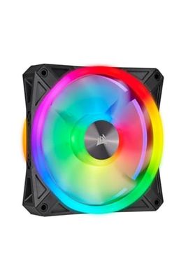 Corsair QL120 RGB Ventola con 34 LED RGB PWM Regolabili, Fino a 1.500 Giri/Min, Silenziosa, Smorzatori in Antivibrazione, iCUE QL 120 mm, Confezione Singola, Nero/RGB