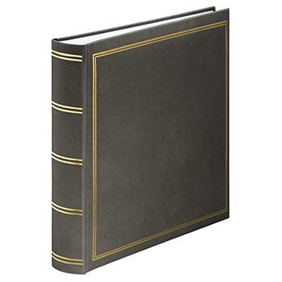 Hama Album Photo Grand Format 'Londres' 30 x 30cm (320 photos 10x15cm à coller, 80 pages blanches avec intercalaires Papier Cristal, Album Scrapbooking DIY Livre photo à Personnaliser) Gris