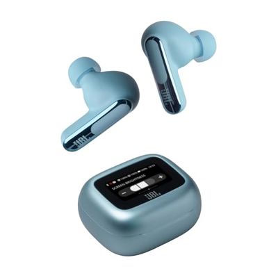 JBL Live Beam 3 Cuffie Wireless Bluetooth, 48 Ore di Autonomia, con Cancellazione Adattiva del Rumore e High-Resolution Signature Sound, Impermeabili e Antipolvere IP55, Inserti Auricolari, Blu