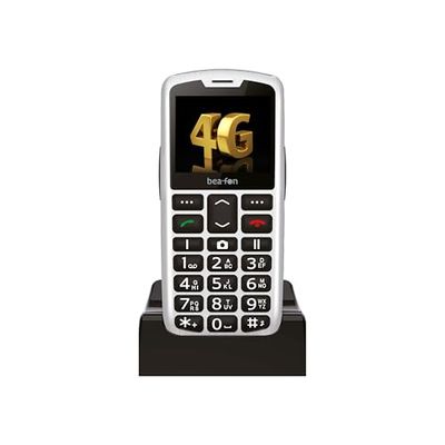 Beafon, SL260 LTE 4G, Silverline, sleuteltelefoon, seniorenmobiele telefoon met SOS-noodoproepknop, compatibel met gehoorapparaten, M4/T4, lichtsignaal, display 2,2 inch (5,58 inch)