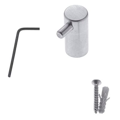 Felix Bañuls Amig - Gancio con gancio, Ø 19 x 43 mm, ideale per il bagno e gli spogliatoi, perfetto per appendere asciugamani, giacche e borse | acciaio inox 18/8 argento opaco