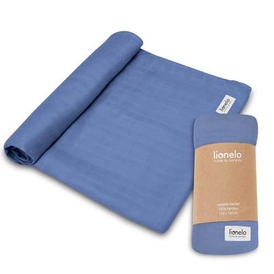lionelo Bamboo Swaddle Muslin Baby Swaddle Newborn Blanket Made of 100% Natural Bamboo Cotton, Big size 120x120cm Pleasant to the touch, Soft fabric, Absorbs moisture and unpleasant odors