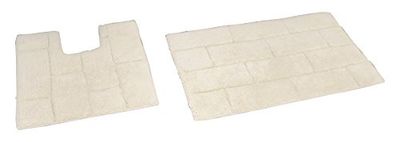 Rapport Tile Bath and Pedestal Mat Set, Cotton, Cream