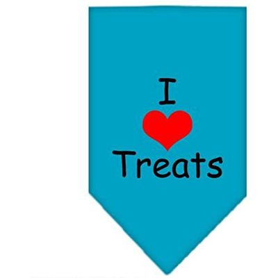 Mirage I Heart Treats - Bandana para Mascotas, tamaño pequeño, Color Turquesa