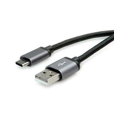 ROLINE USB 2.0 kabel, type C - type A, ST/ST, zwart, 1,8 m