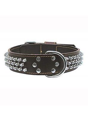 Zolux 3-radig läderhalsband 60 cm brun