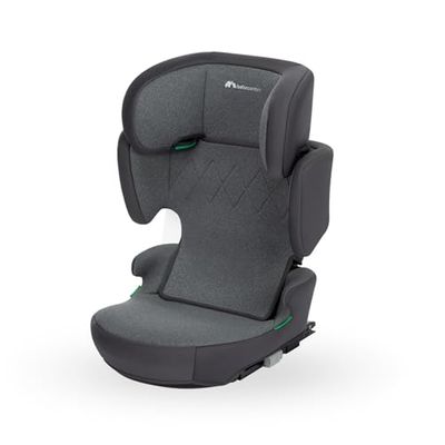 Bebeconfort RoadFix i-Size, Siège Auto Rehausseur à Dossier, 3,5-12 ans (100-150cm), Siège Auto ISOFIX, Pliable, Léger (4,4 kg), 14 Positions d'Appui-tête, Siège Rembourré, Tinted Graphite