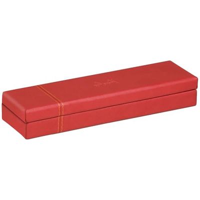 RHODIA 319783C - Portapenne ROSSO PAPAVERO - 21 x 5,5 x 3 cm - cuciture sellaio arancioni - esterno in simil cuoio - Collezione Home Office Rhodiarama - Organizzazione per ufficio & archiviazione di design