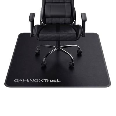 Trust Gaming GXT 715 Tapete de cadeira de jogos 99 x 120 cm para pisos duros, material resistente e duradouro, retangular, protetor de chão, preto