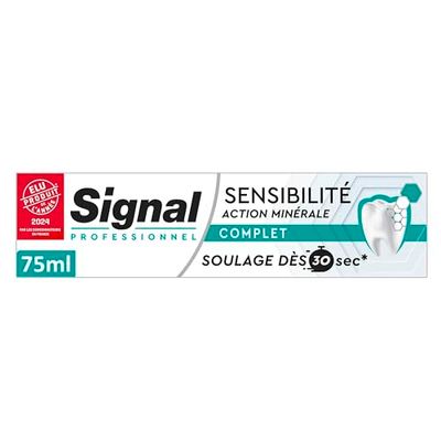 Signal Professionnel Dentifrice Action Minérale Complet, Soulage dès 30sec - Tube 75 ml