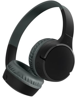 Belkin SoundForm Mini draadloze on-ear koptelefoon met ingebouwde microfoon voor kinderen, voor meisjes en jongens, online onderwijs, school en op reis, compatibel met o.a. iPhone, iPad, Galaxy, zwart
