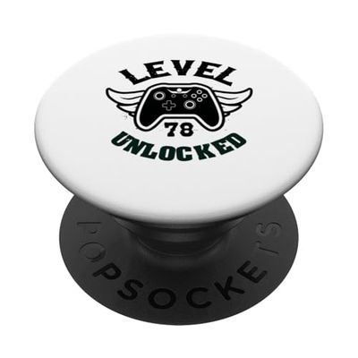 Nivel 78 Desbloqueado 78 Juegos de cumpleaños 78 Jugador de cumpleaños PopSockets PopGrip Adhesivo