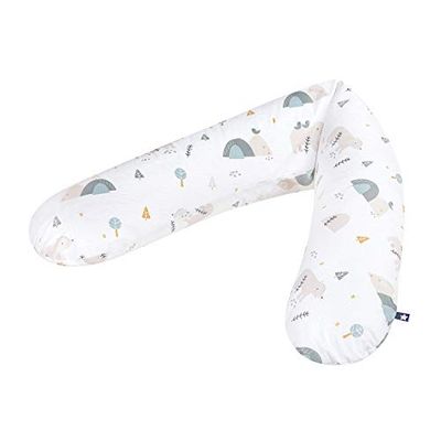 Julius Zöllner4660010090 Coussin d'allaitement, coussin de grossesse, garnissage ultra confortable et doux flocons Beige Env. 180 cm