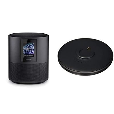 Bose Home Speaker 500, Suono Stereo, Alexa Integrata, Triple Black & SoundLink Revolve Base di ricarica, Nero
