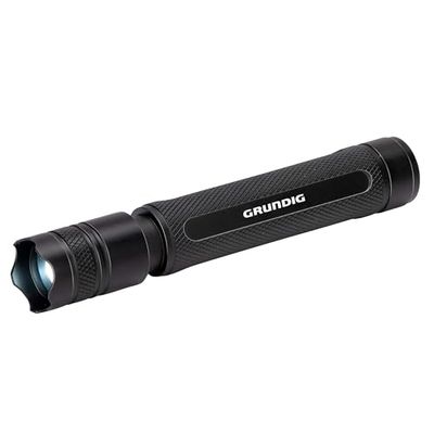 Philips GRUNDIG Lampe de poche LED 110 lm 3 W Portée 100 m 3 modes d'éclairage : élevé, faible, pulsé – Noir