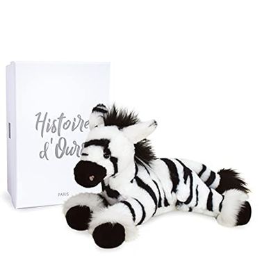 Histoire d'Ours - Peluche Zèbre - 25 cm - Blanc/Noir - Cadeau Enfant - Zephir Le Zèbre - Terre Sauvage - HO3048