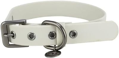 TRIXIE Collare per cani CityStyle L-XL: circonferenza collo 50 – 57 cm/30 mm grigio chiaro – Collare in PVC di alta qualità per cani di taglia piccola, media regolabile, impermeabile e lavabile,