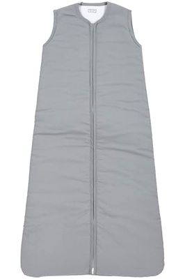 MEYCO Baby Uni Sac de Couchage, Sac de Couchage bébé doublé (Sac de Couchage en 100% Coton Doux tissé, Fermeture éclair Extra Longue, Doux pour la Peau, Ajustement sûr, Taille : 70 cm), Grey
