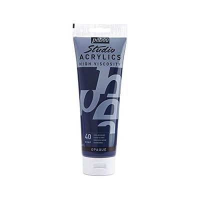 Pébéo - Acrylique Fine Studio Acrylics - Peinture Acrylique Gris - Gris de Payne - 250 ml 169-040