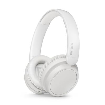 Philips TAH5209WT Cuffie On-Ear wireless bluetooth leggere con isolamento acustico passivo - 65 ore di riproduzione, suono naturale, chiamate chiare, bassi dinamici, 2 ore di carica USB-C - Bianco
