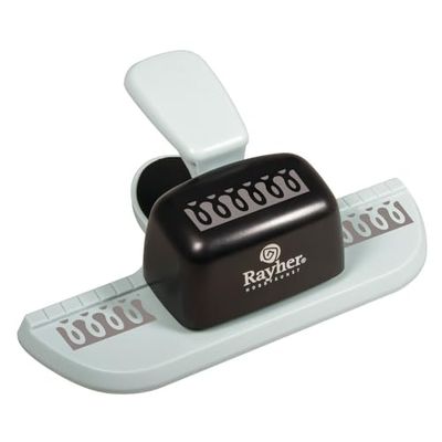 RAYHER Border Puncher-Spiral, Suitable for Cardboard up to 200g/m², Black & White, 22 x 15.5 x 6.5 cm