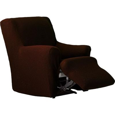ECOMMERC3 | Funda de Sillón Pies Juntos Relax Bielástica en Una Pieza, Transpirable y Fácil de Instalar – Funda Sillón Pies Juntos Color Marrón Protección Completa con Espumas de Sujeción