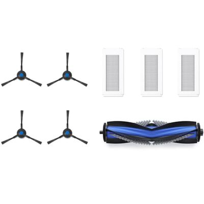 ECOVACS Kit di ricambio standard per aspirapolvere robot Deebot N30 PRO OMNI/N30 OMNI/N20e PLUS/N20e, 1 spazzola principale antigroviglio, 2 spazzole laterali, 3 filtri antibatterici, accessori origin