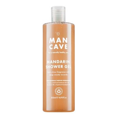 ManCave Mandarin Shower Gel for Men, Woody Citrus Aroma with Eucalyptus and Sweet Orange Oil, Sulphate and Paraben Free, Natural, Vegan, Cruelty Free, 500 ml