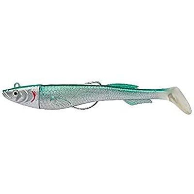 Berkley PowerBait Power Sardine, vishaak, zacht kunstaas, zeevissen, zoutwater zacht aas, minnow peddelstaart, kunstaas voor baars, zeebaars, pollen, kabeljauw, paling, lening en lipvis, Ayu groen, 10
